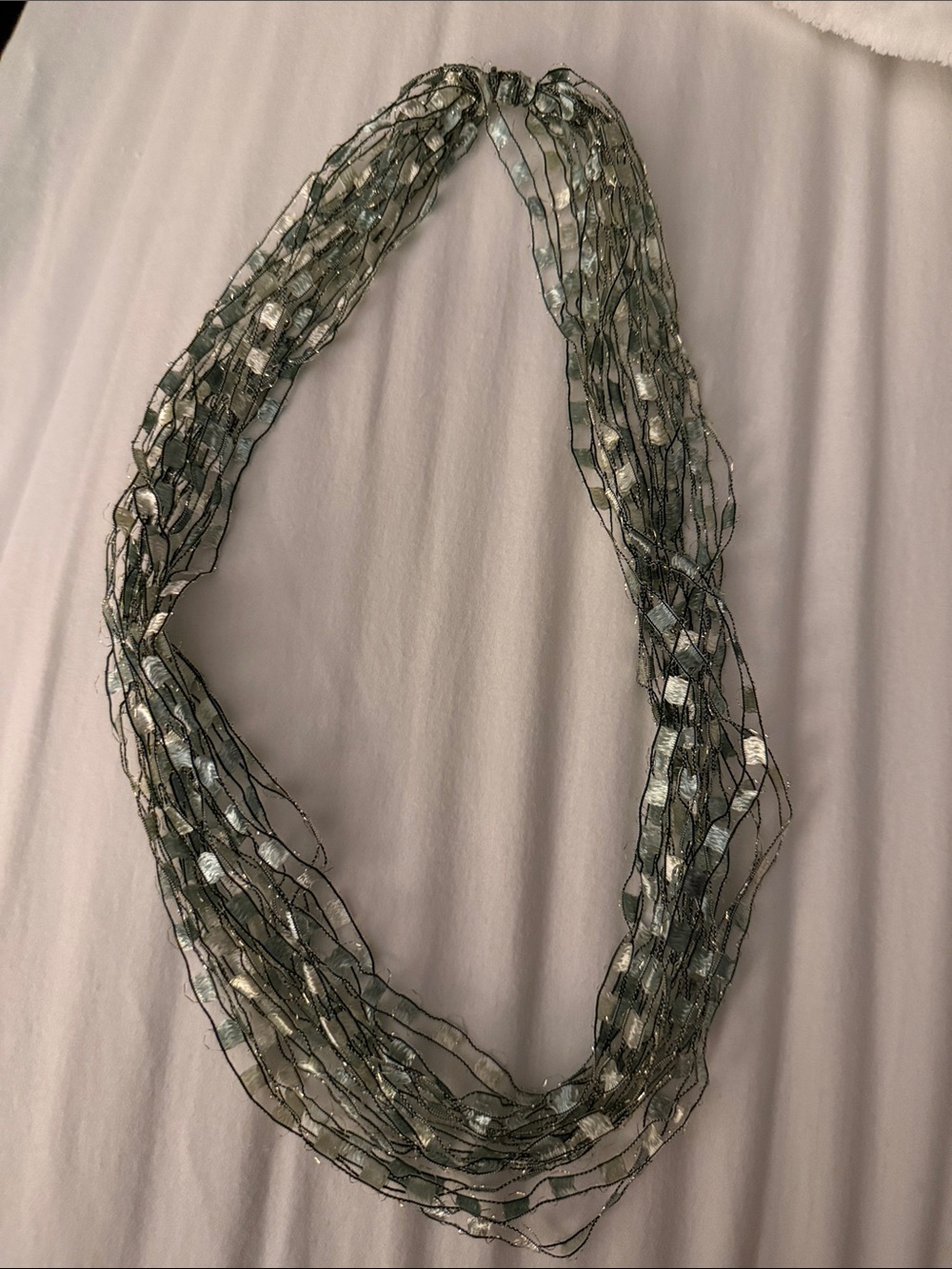 Layered Green Beaded Multi-Strand Necklace
